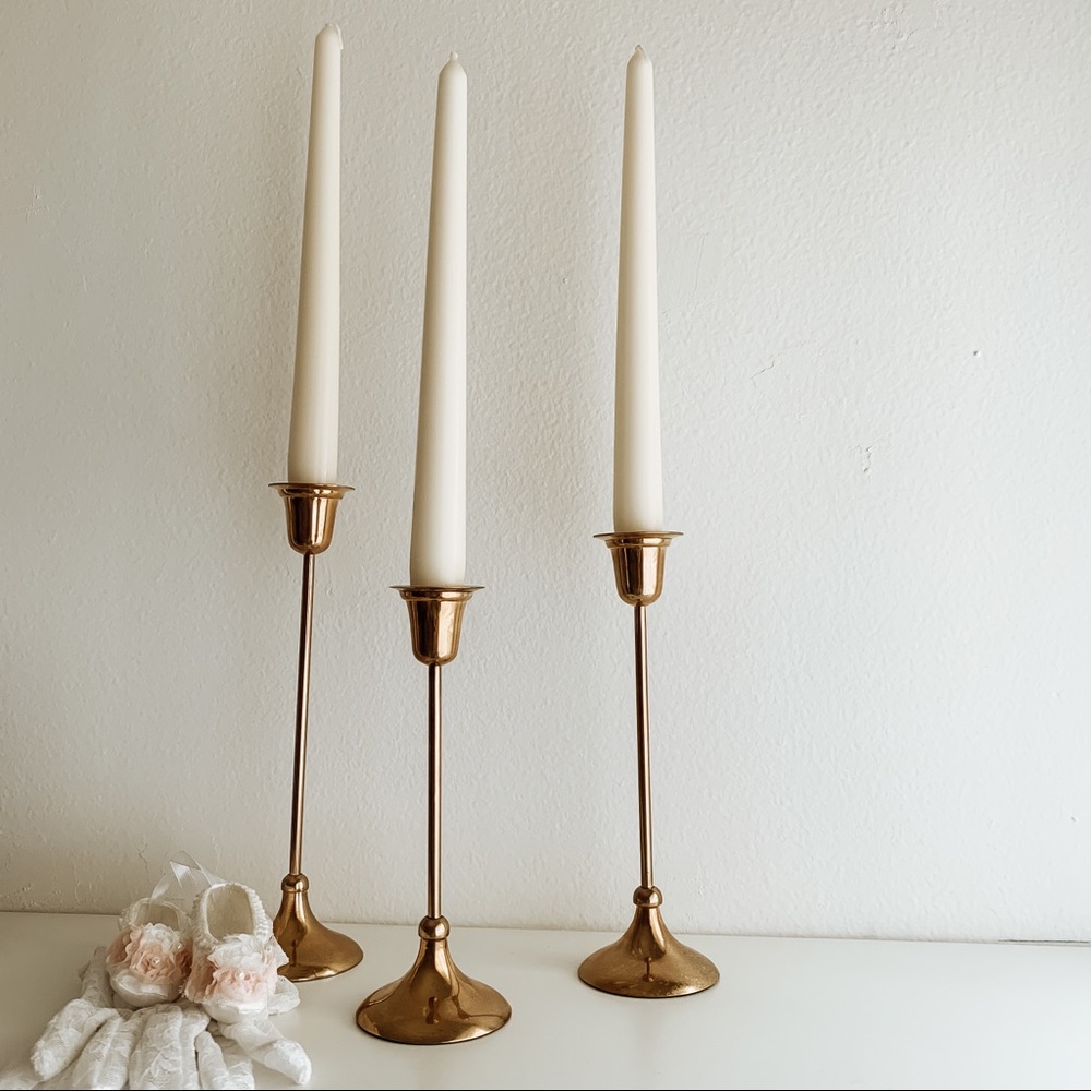 Victorian Candle Stick Holder 3 Piece Set
